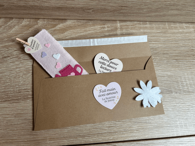 goutte d'amour - marque-page en feutrine