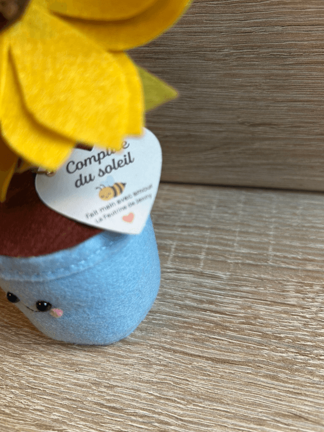 Pot "Complice du soleil"- Déco feutrine fait main