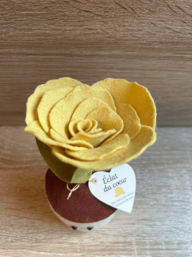Pot "Éclat du coeur "- Déco feutrine fait main 
