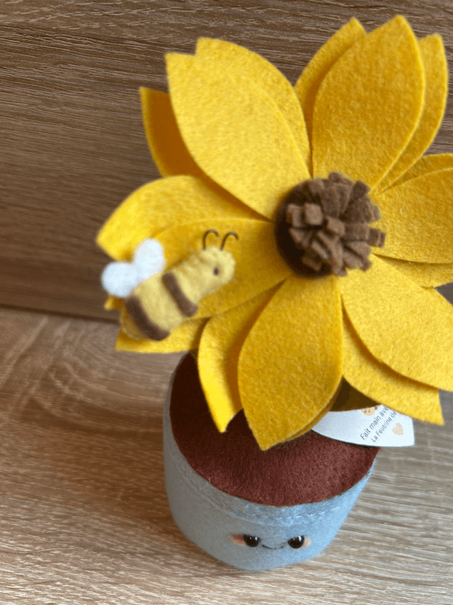 Pot "Complice du soleil"- Déco feutrine fait main