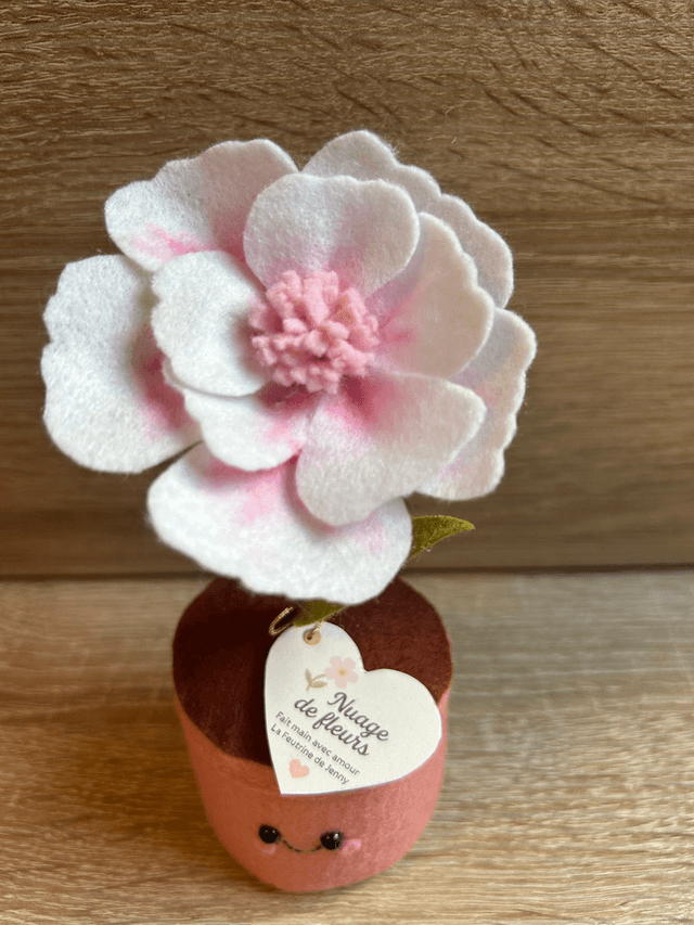 Pot "Nuage de fleurs" – Déco feutrine fait main