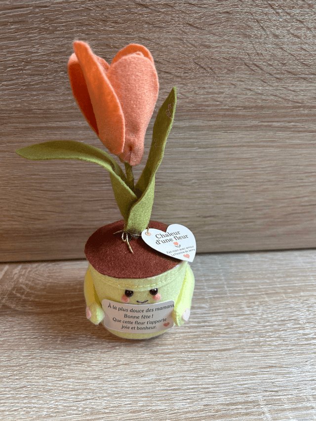 Pot "Chaleur d'une fleur"- Déco feutrine fait main 