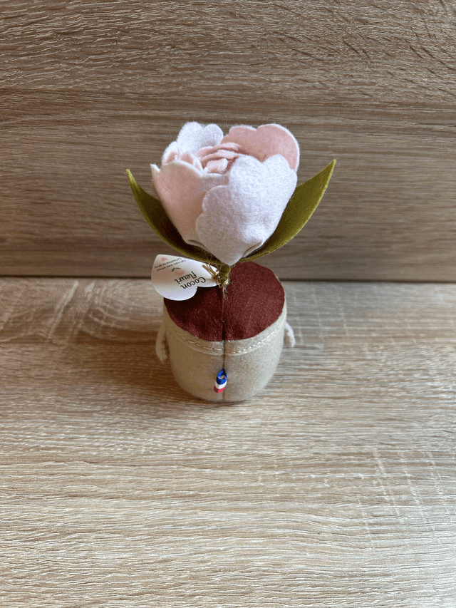 Pot "Cocon fleuri"- Déco feutrine fait main 