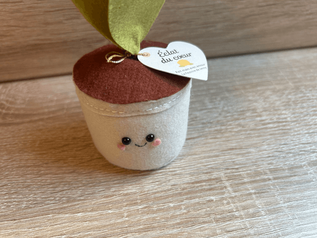 Pot "Éclat du coeur "- Déco feutrine fait main 
