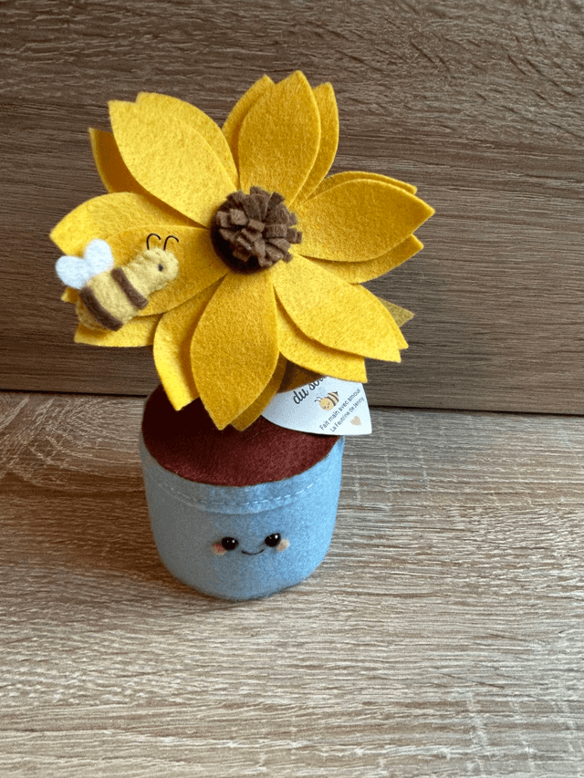 Pot "Complice du soleil"- Déco feutrine fait main