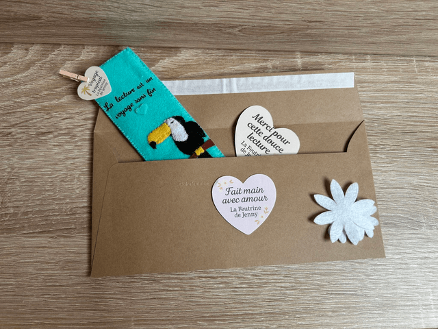 Voyage tropical-marque-page en feutrine 