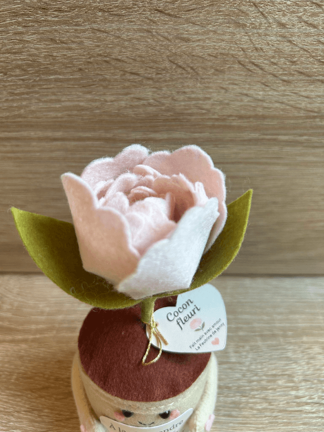 Pot "Cocon fleuri"- Déco feutrine fait main 