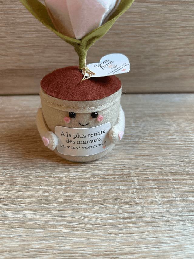 Pot "Cocon fleuri"- Déco feutrine fait main 