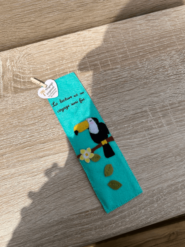 Voyage tropical-marque-page en feutrine 