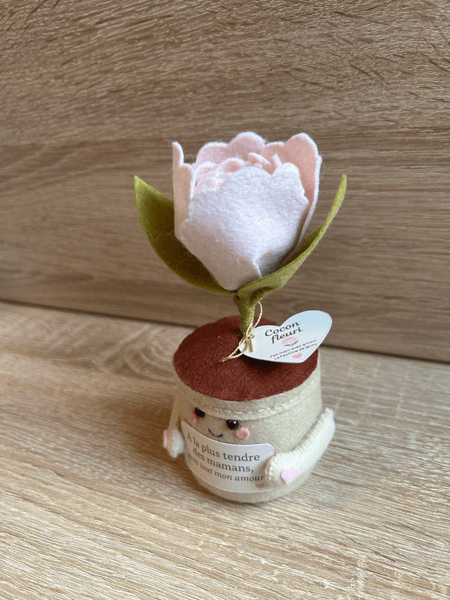 Pot "Cocon fleuri"- Déco feutrine fait main 