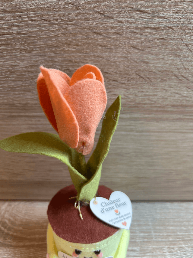 Pot "Chaleur d'une fleur"- Déco feutrine fait main 