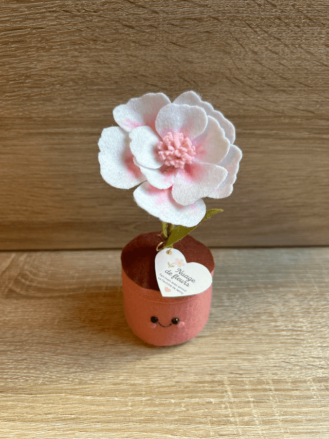 Pot &quot;Nuage de fleurs&quot; – Déco feutrine fait main