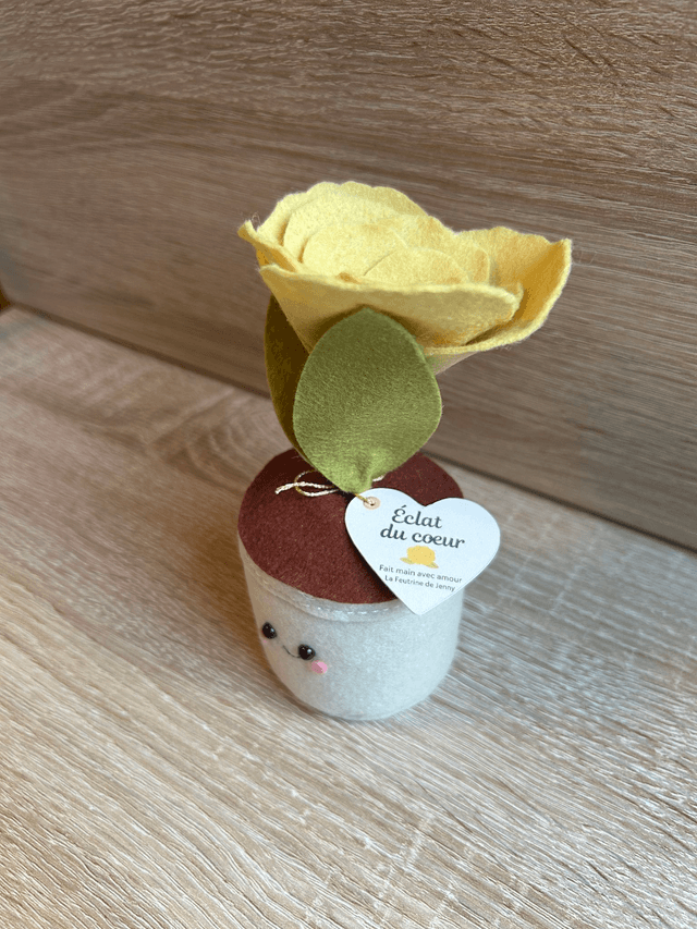 Pot &quot;Éclat du coeur &quot;- Déco feutrine fait main 